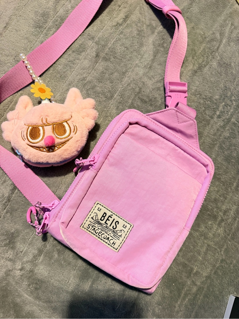 BEIS 2025 Stagecoach Edition Sport Sling Bag Pink Nylon Crossbody - Picture 14 of 16